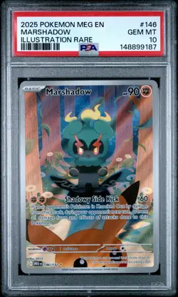2025 POKEMON MEG EN-MEGA EVOLUTION ILLUSTRATION RARE #146 MARSHADOW PSA 10 - Image 1