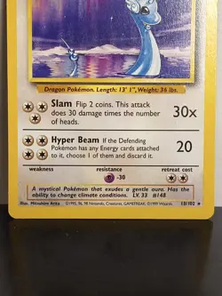 Pokemon Dragonair Base Set Rare 18/102 1999 HP - Image 3