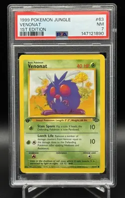 1999 POKEMON JUNGLE 1ST EDITION #63 VENONAT PSA 7 - Image 1