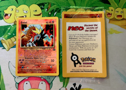 SEALED New Entei 34 Black Star Movie Promo Reverse Holo Neo Pokemon Card - Image 1