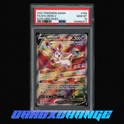 2021 Pokemon Swsh Evolving Skies 184 Sylveon V Full Art PSA 10 Gem Mint - Image 1