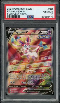 2021 Pokemon Swsh Evolving Skies 184 Sylveon V Full Art PSA 10 Gem Mint - Image 2