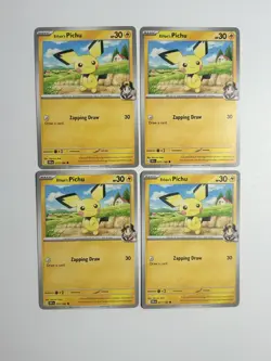 4x Ethan's Pichu 071/182 Sv10: Destined Rivals PLAYSET x4 - Pokemon TCG - NM - Image 1