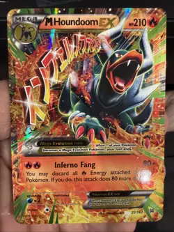 Pokemon TCG M Houndoom EX Ultra Rare Full Art 22/162 Breakthrough - Image 1
