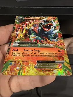 Pokemon TCG M Houndoom EX Ultra Rare Full Art 22/162 Breakthrough - Image 2