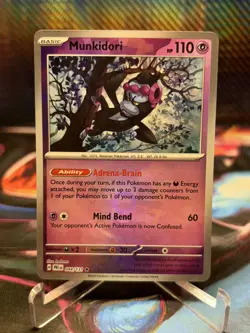 Pokemon TCG Prismatic Evolution Masterball Rare Holo Munkidori 44/131 - Image 1