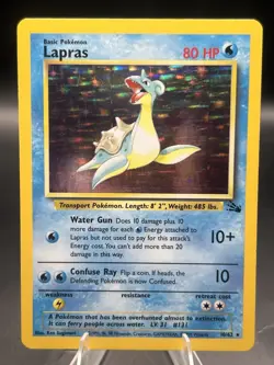 1999 Lapras - 10/62 Fossil Rare Holo Pokemon TCG - Image 1
