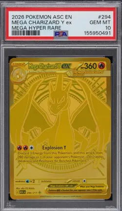 2026 POKEMON ASC EN-ASCENDED HEROES MEGA HYPER RARE MEGA CHARIZARD Y EX PSA 10 - Image 2