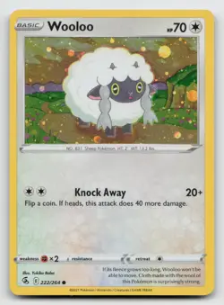 Pokemon TCG Wooloo Pokemon Promos 222/264 Promo Cosmos Holo Rare NM - Image 1