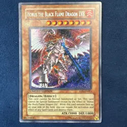 Yu-Gi-Oh! TCG Horus the Black Flame Dragon LV8 EEN-ENSE1 Secret Rare Limited Ed… - Image 1