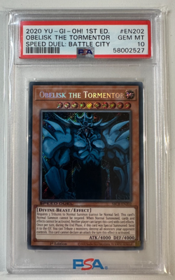 2020 YU-GI-OH! SPEED DUEL: BATTLE CITY BOX 1ST ED OBELISK THE TORMENTOR PSA 10 - Image 1