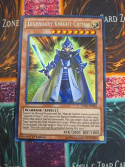 Yu-Gi-Oh! Legendary Knight Critias DRL2-EN002 Secret Rare 1st Edition Near Mint - Image 1