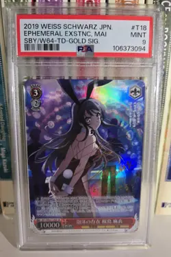 PSA 9 Ephemeral Existence Mai Sakurajima - 2019 Weiss Schwarz Bunny Senpai SBY - Image 1