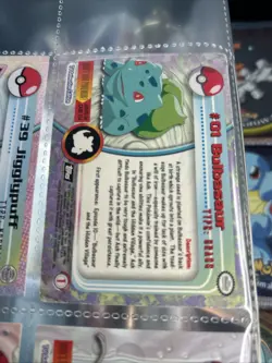 Topps Series 1 Holo Bulbasaur 01 - Holographic Pokemon Card- Black Logo Rare - Image 2