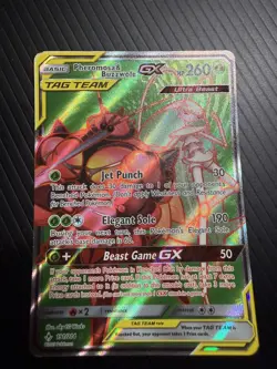 Pheromosa & Buzzwole GX Full Art Holo Card 191/214 Sm-Unbroken Bonds Tag Team - Image 1