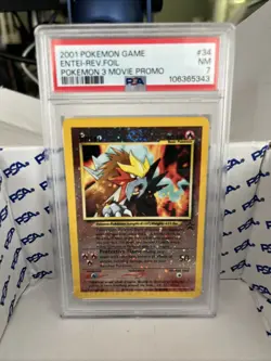 Pokemon TCG Reverse Holo Entei Black Star Promo Card 34 [PSA 7] - Image 1