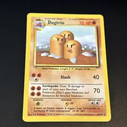 Pokemon TCG Card 1999 unlimited base set Dugtrio 19/102 LP - Image 1
