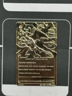 1999 Burger King Gold-Plated Pokemon Charizard Trading Card - Image 5