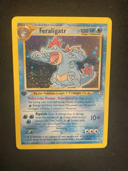 Feraligatr Holo Rare 5/111 Neo Genesis 1st Edition MP English Pokemon Card - Image 1