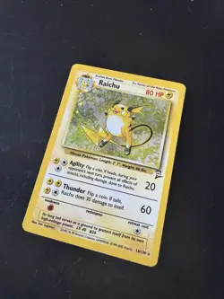 Pokemon TCG Raichu Holo Rare Card Base Set, 14/102, Unlimited MP - Image 1