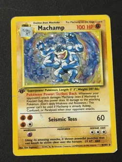 Pokemon Card Machamp 8/102 Rare Holographic 1st Edition Base Set - Image 1