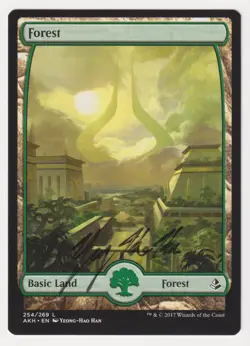 Signed Forest #254 MP Amonkhet Full Artist Yeong-Hao Han 2017 MTG Magic Land! - Image 1