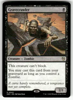 GRAVECRAWLER #43 MTG COMMANDER: AETHERDRIFT RARE - Image 1