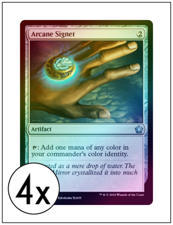 4x Arcane Signet, Foil, Foundations Commander, Magic the Gathering MTG NM - Image 1