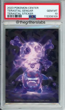 Terastal Gengar - 2023 Pokemon Center - Terastal Sticker - PSA10 - Image 1