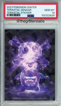 Terastal Gengar - 2023 Pokemon Center - Terastal Sticker - PSA10 - Image 1