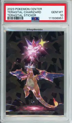 Terastal Charizard - 2023 Pokemon Center - Terastal Sticker - PSA10 - Image 1