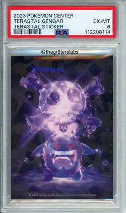 Terastal Gengar - 2023 Pokemon Center Terastal Sticker - PSA6 - Image 1
