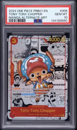2024 One Piece EB01-006 SR* Tony Tony.Chopper Manga Alt Art EN PRB01 PSA 10 - Image 1