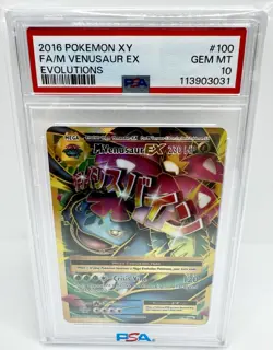 PSA 10 GEM MINT M Venusaur EX 100/108 XY Evolutions Full Art Pokemon Card Mega - Image 1