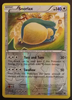 Pokemon TCG Snorlax 77/124 XY Fates Collide Reverse Holo Rare Lightly Played - Image 1