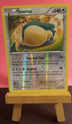 Pokemon TCG Snorlax 77/124 XY Fates Collide Reverse Holo Rare Lightly Played - Image 3