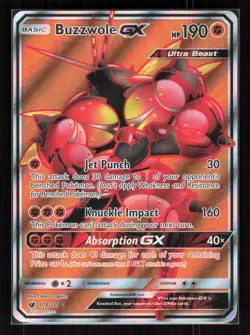 Buzzwole GX (Full Art) Holo Ultra Rare Pokemon SM - Crimson Invasion 104/111 LP - Image 1