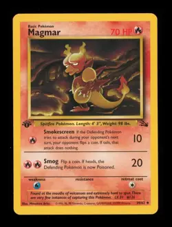1999 Pokemon Fossil 1st Edition: # 39 Magmar NM-MT OR BETTER - Image 1