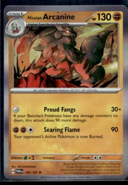 2024 Pokemon Twilight Masquerade Hisuian Arcanine #100/167 - Image 1