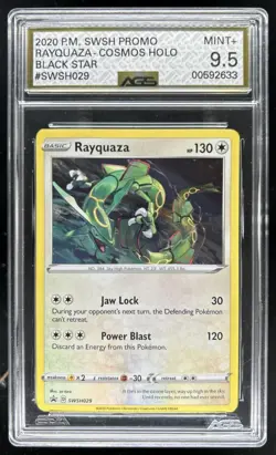 2020 Pokemon SWSH Black Star Promos Rayquaza #SWSH029 AGS 9.5 - Image 1
