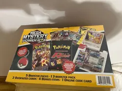 Pokemon Mega Mystery Power Box 2025 New/Sealed - 5 Packs, 1 3-Booster Pack, More - Image 2