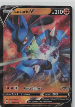 Lucario V 146/264 Holo V Rare Fusion Strike Pokemon Near Mint - Image 1