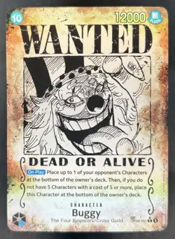 2024 One Piece Emperors in the New World Buggy Wanted Alt Art #OP09-051 - Image 1