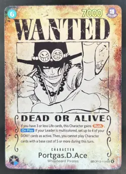 2025 One Piece Carrying On His Will Portgas D Ace Wanted Alt Art #OP13-119 - Image 1