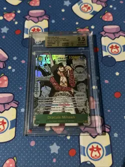 One Piece Dracule Mihawk Azure Sea's Seven Manga Alt Art OP14-119 BGS 9.5 - Image 1