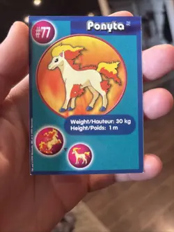 VTG Vintage POKEMON Pokemon Ponyta Burger King TV Promo TRADING CARD 77 Nintendo - Image 1