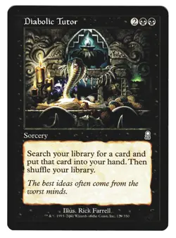 Magic The Gathering MTG - ODYSSEY 2001 ODY - #129 Diabolic Tutor x4 LP NM - Image 1