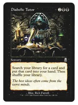 Magic The Gathering MTG - ODYSSEY 2001 ODY - #129 Diabolic Tutor x4 LP NM - Image 3