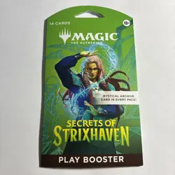 MTG Secrets of Strixhaven Play Sleeved Booster Pack sealed In Hand - Image 1