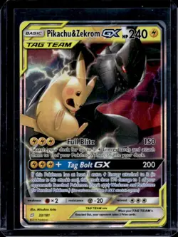 2019 Pokemon SM Team Up Pikachu Zekrom Holo #33/181 - Image 1